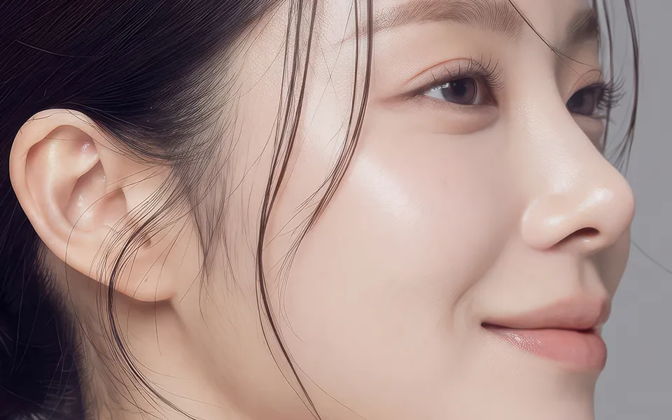 Profile of a model with a firm, youthful jawline